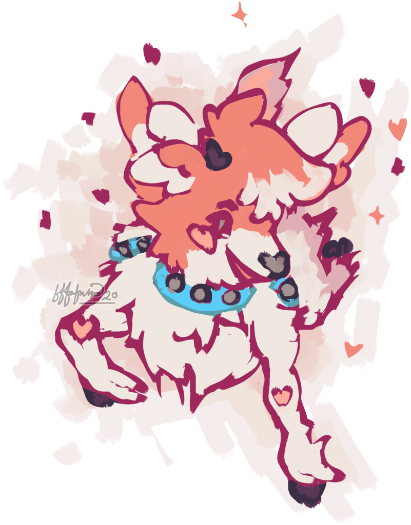 Personal artwork of a character I used to own; design by Tessa Mag for Pouflons.